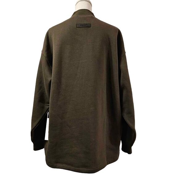 FEAR OF GOD ESSENTIALS RELAXED CREWNECK SWEATSHIRT OFFBLACK SIZE MEDIUM OVERSIZE - Picture 2 of 10